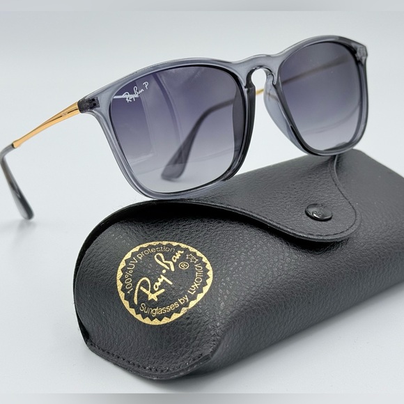 Ray-ban Chris RB4187 6592/T3 54-18 Transparent blue in stock Ray-Ban Chris Mens Sunglasses RB4187 54-18-145 Transparent Blue w/ Gradient Lens